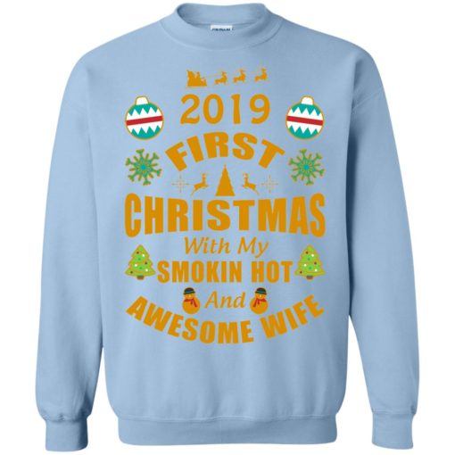 2019 first christmas with my new wife sweatshirt