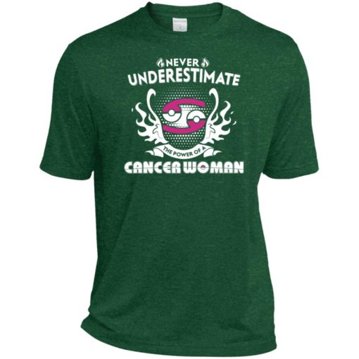 Never underestimate the power of cancer woman sport t-shirt
