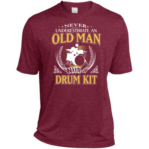 Never underestimate an old man with drum kit sport t-shirt