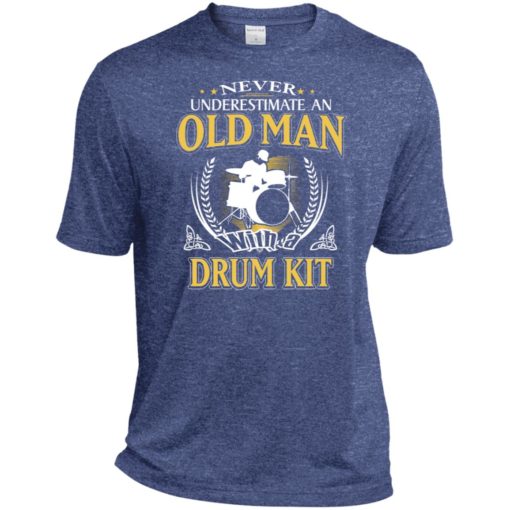 Never underestimate an old man with drum kit sport t-shirt