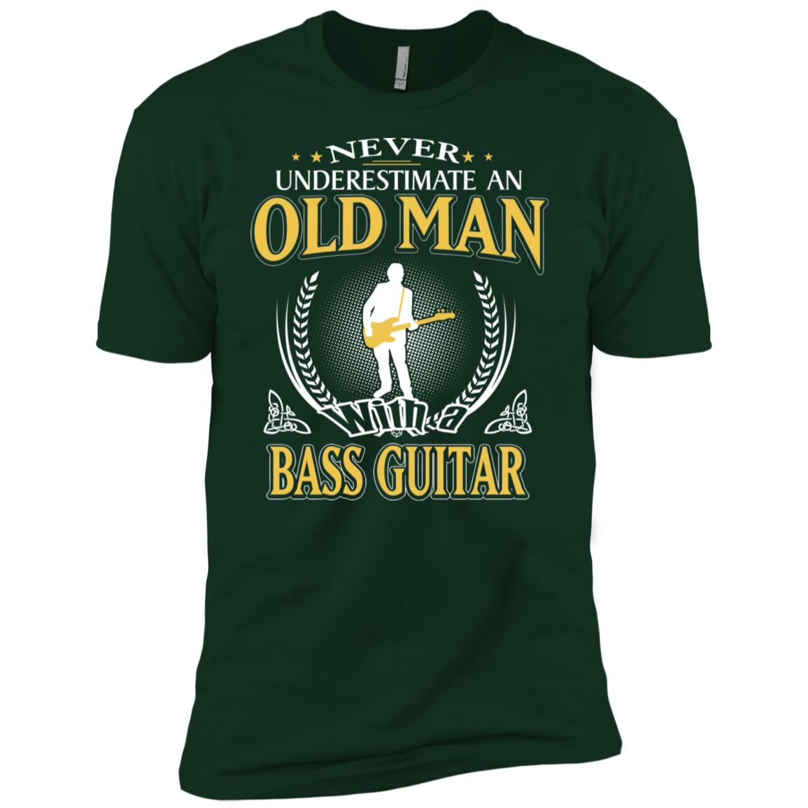 Never Underestimate An Old Man With Bass Guitar Premium T-Shirt - AMZPrimeShirt
