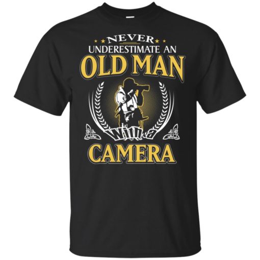 Never underestimate an old man with camera t-shirt