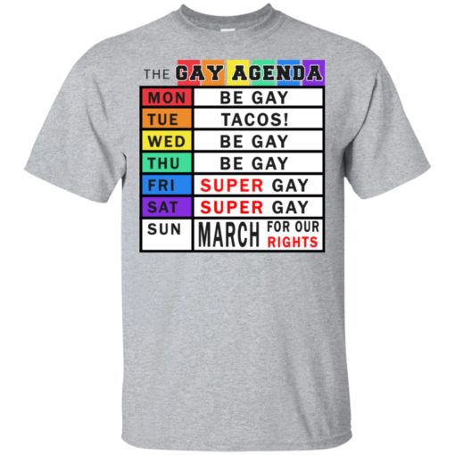 Gay days of the week agenda funny gift t-shirt