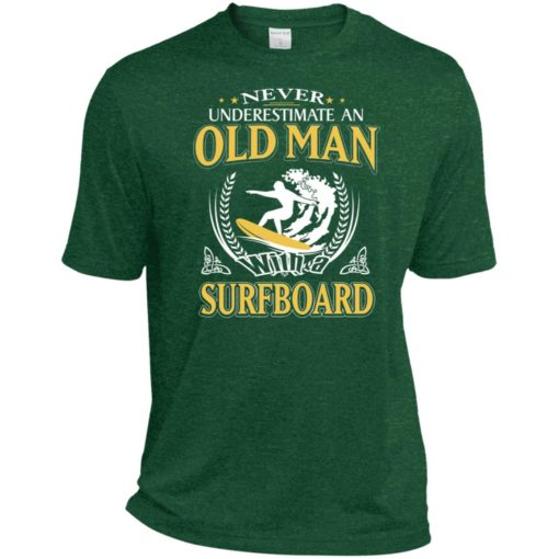 Never underestimate an old man with surfboard sport t-shirt