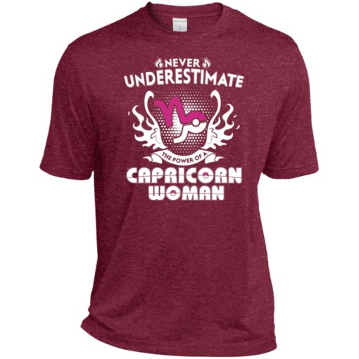 Never underestimate the power of capricorn woman sport t-shirt