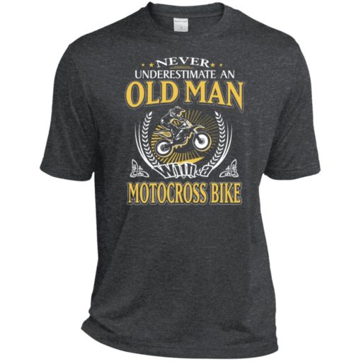 Never underestimate an old man with motocross bike sport t-shirt