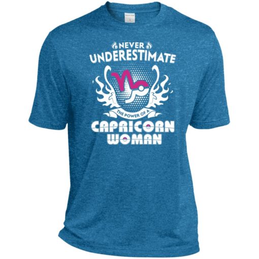 Never underestimate the power of capricorn woman sport t-shirt
