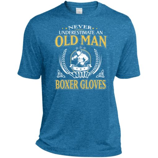 Never underestimate an old man with boxer sport t-shirt