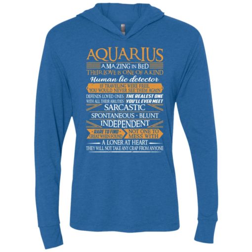 Aquarius amazing in bed their love is one of a kind human lie detector unisex hoodie