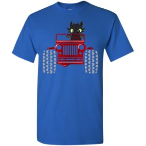 Funny jeep cartoon dragon love driving t-shirt