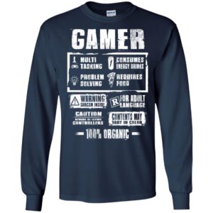 Funny gamer label gift for who love video game gaming addicted long sleeve