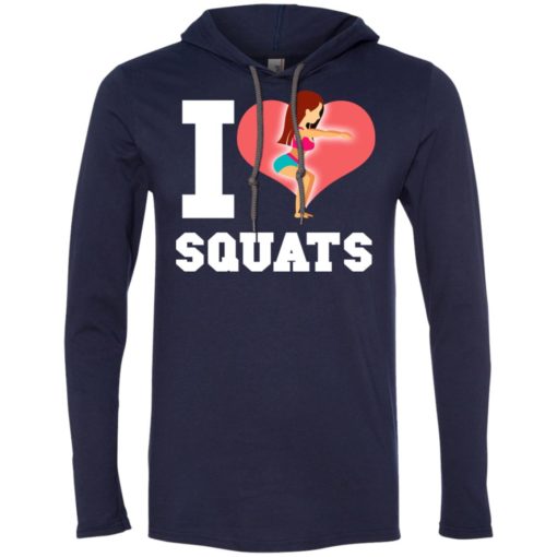 Crossfit fitness workout lover gift i love squats long sleeve hoodie
