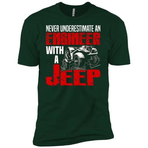 Never underestimate engineer with jeep premium t-shirt