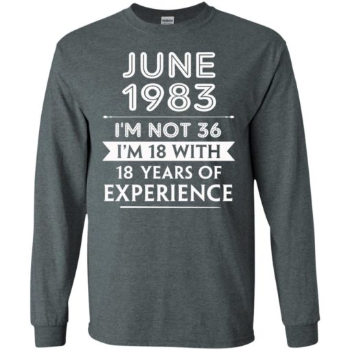 June 1983 im not 36 im 18 with 18 years of experience long sleeve