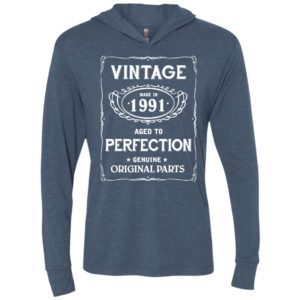Aged to perfection made in 1991 vintage age birthday gift genuine original parts unisex hoodie
