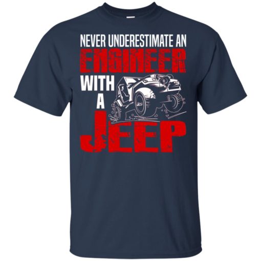 Never underestimate engineer with jeep t-shirt