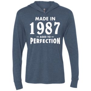 Made in 1987 aged to perfection original parts vintage age birthday gift celebrate grandparents day unisex hoodie