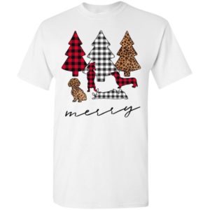 Dachshund buffalo christmas tree pattern dogs pets lover t-shirt