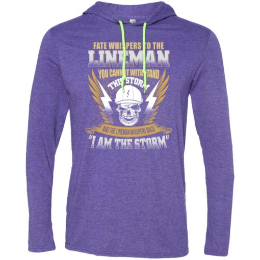 Lineman the storm shirt lineman christmas sweater power lineman tee shirts long sleeve hoodie