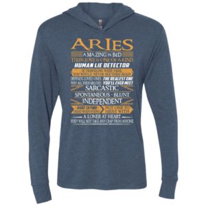 Aries amazing in bed their love is one of a kind human lie detector unisex hoodie
