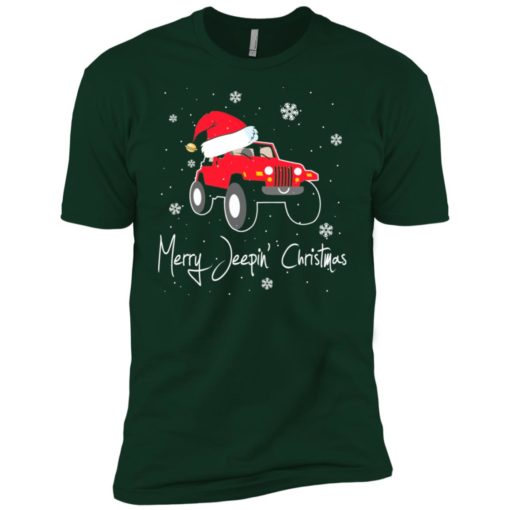 Merry jeepin christmas premium t-shirt