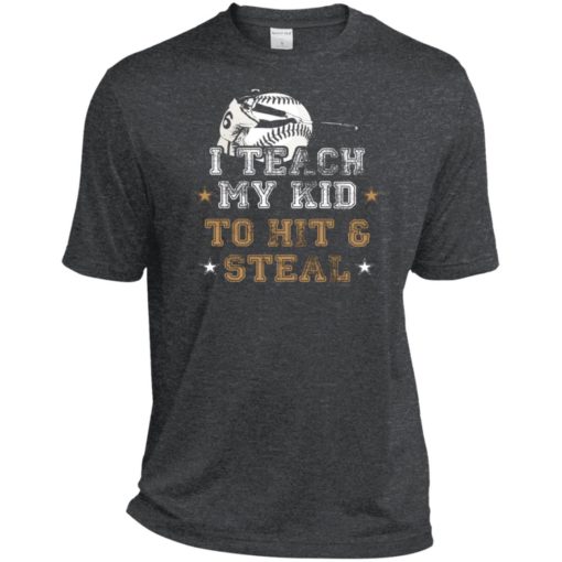 Baseball lover gifts i teach my kid to hit and steal sport tee