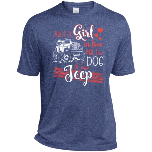 Jeep just a girl in love with jeep and her dog sport t-shirt