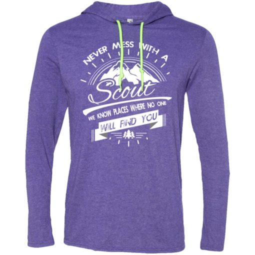 Scout gift never mess with a scout long sleeve hoodie