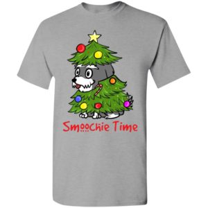 Cute dog in christmas tree smoochie time t-shirt