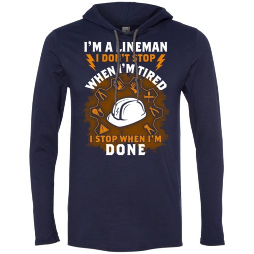 Electrical lineman hoodies lineman barn t shirts i am lineman long sleeve hoodie