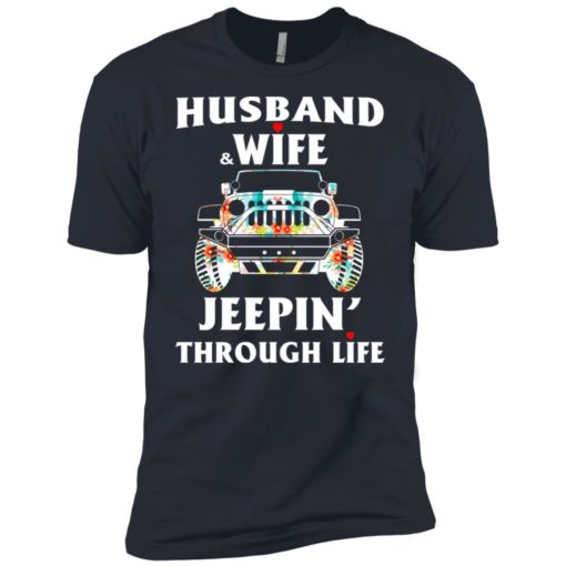 Husband and wife jeeping through life premium t-shirt