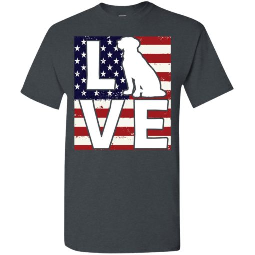 Dog lovers gift patriotic american flag dog love t-shirt