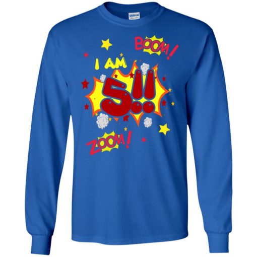 5th birthday gift shirt for boys party action long sleeve