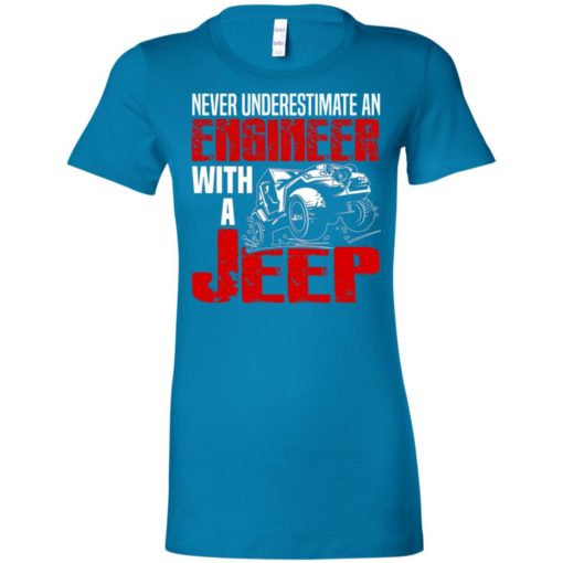 Never underestimate engineer with jeep women tee