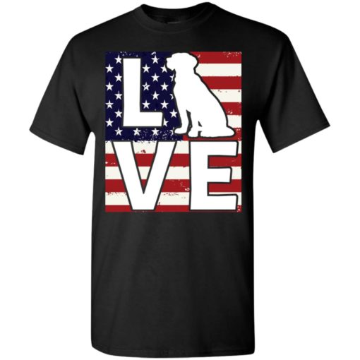 Dog lovers gift patriotic american flag dog love t-shirt