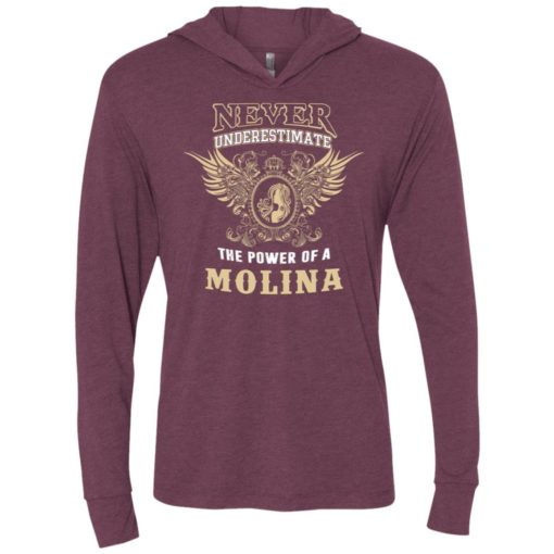 Never underestimate the power of molina shirt with personal name on it unisex hoodie