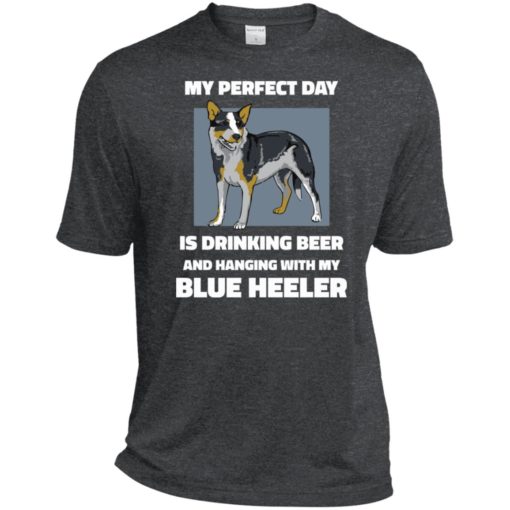 Blue heele owner shirt my perfect day is drinking beer with my blue heele sport tee
