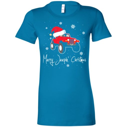 Merry jeepin christmas women tee