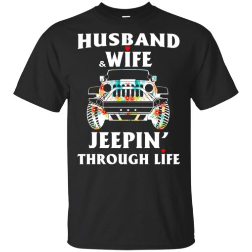 Husband and wife jeeping through life t-shirt