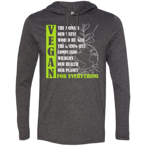 Vegetarian gift shirt vegan for out health, planet, for everything long sleeve hoodie