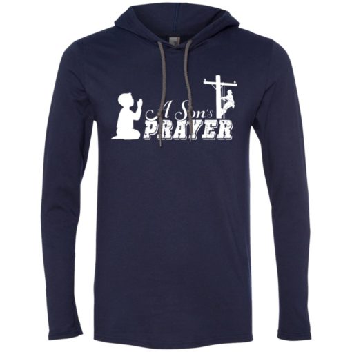 Lineman son prayer shirt for lineman daddy father gift long sleeve hoodie