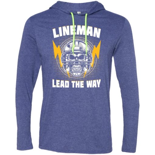 American football lineman shirts lineman lead the way2 long sleeve hoodie