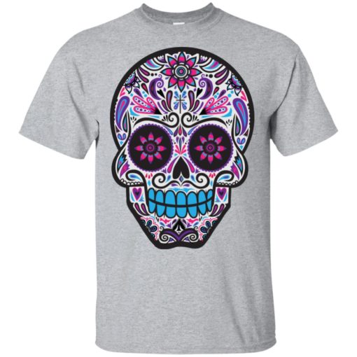 Mexican skull art 3 skeleton face day of the dead dia de los muertos t-shirt