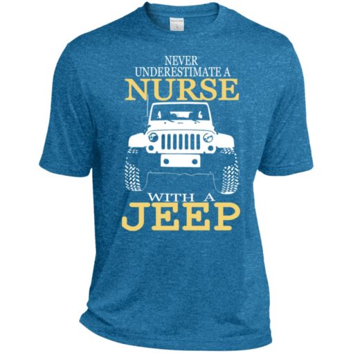 Never underestimate nurse with jeep sport t-shirt