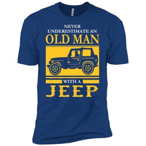 Never underestimate old man with jeep premium t-shirt