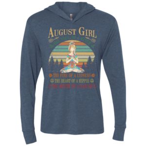 August girl the soul of a witch the fire of a lioness the heart of a hippie the mouth of a sallor unisex hoodie