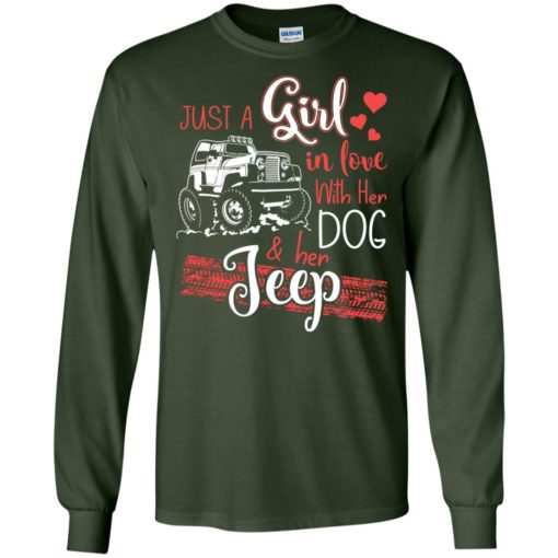 Jeep just a girl in love with jeep and her dog long sleeve