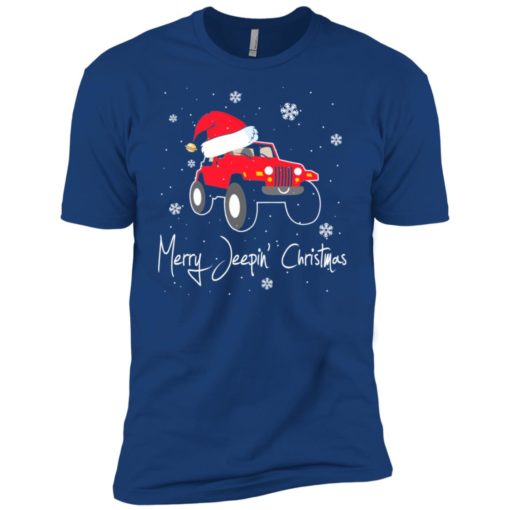 Merry jeepin christmas premium t-shirt