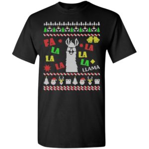 Funny llama ugly christmas llama fa la la t-shirt