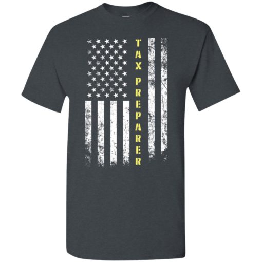 Proud tax preparer miracle job title american flag t-shirt